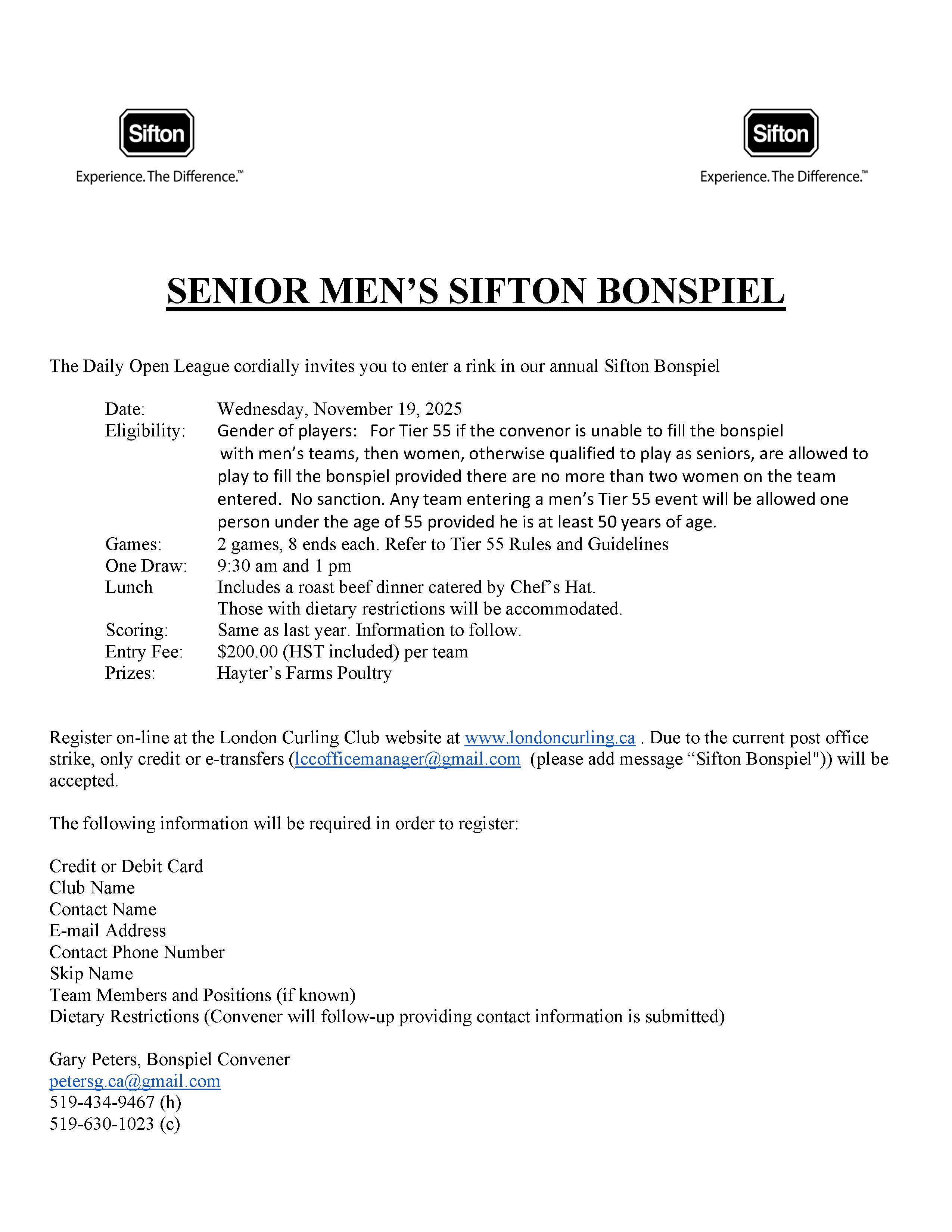 Senior Men's Sifton Bonspiel 2025